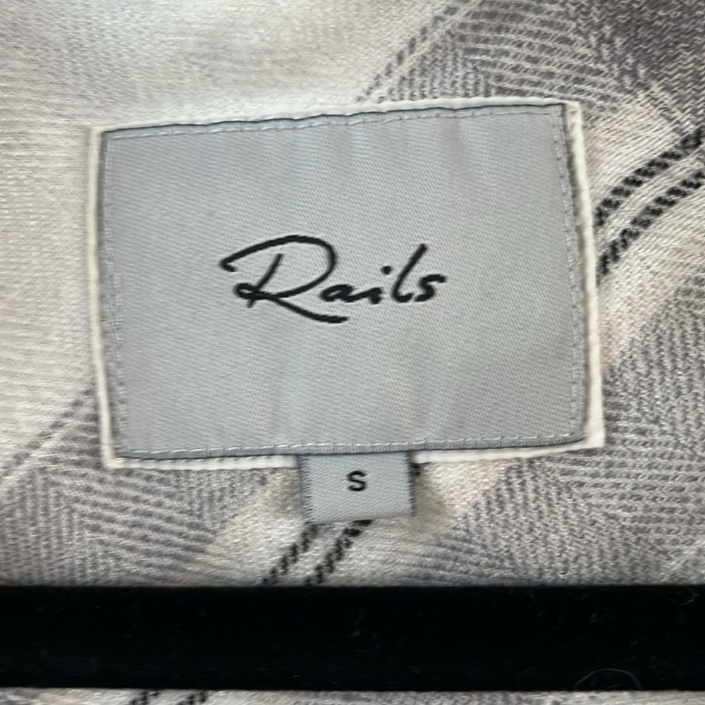 Rails White And Grey Plaid Flannel - image 6